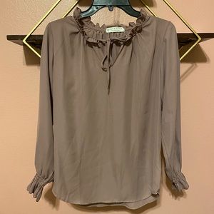MAUVE BLOUSE WITH RUFFLES
